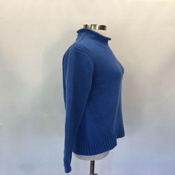 New J Crew Women's Roiineck Sweater Size S Small Blue - Picture 6 of 9